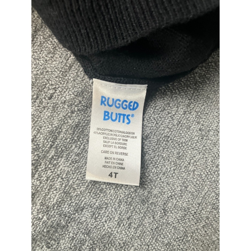 RuggedButts Quarter Zip Sweater Toddler Boys 4T Black Cotton Knitted Pullover - Picture 7 of 11